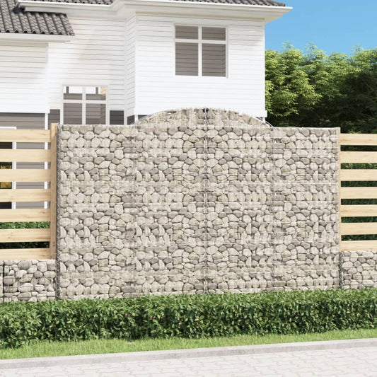 Gabionen Mit Hochbogen 4 Stk. 300X50X200/220Cm Verzinktes Eisen