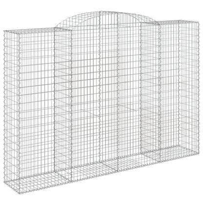 Gabionen Mit Hochbogen 5 Stk. 300X50X200/220Cm Verzinktes Eisen