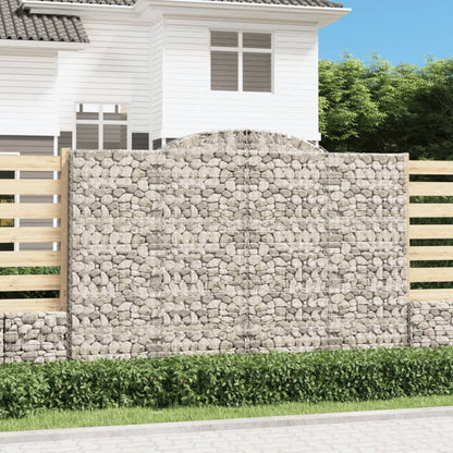 Gabionen Mit Hochbogen 6 Stk. 300X50X200/220Cm Verzinktes Eisen