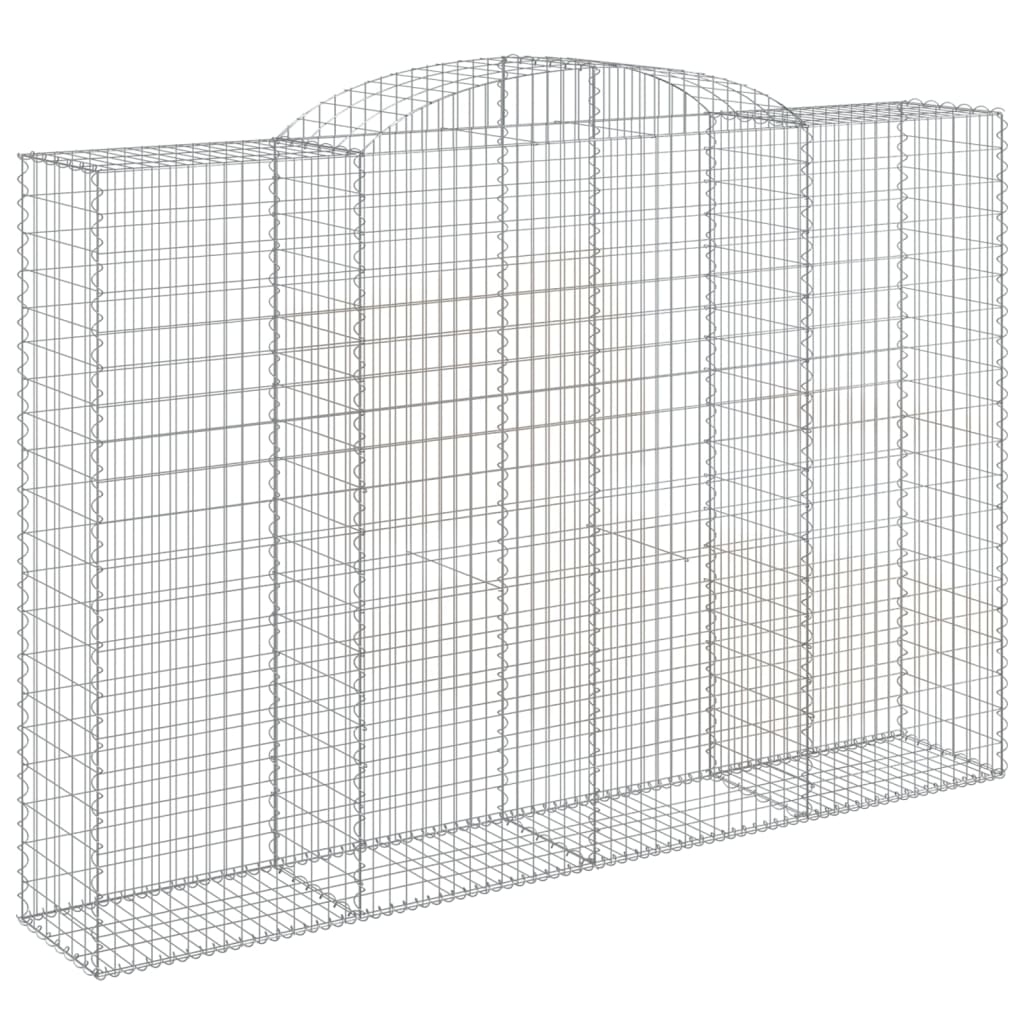 Gabionen Mit Hochbogen 7 Stk. 300X50X200/220Cm Verzinktes Eisen