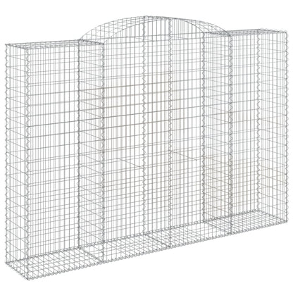 Gabionen Mit Hochbogen 7 Stk. 300X50X200/220Cm Verzinktes Eisen