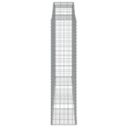 Gabionen Mit Hochbogen 7 Stk. 300X50X200/220Cm Verzinktes Eisen