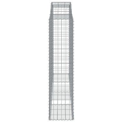 Gabionen Mit Hochbogen 9 Stk. 300X50X200/220Cm Verzinktes Eisen