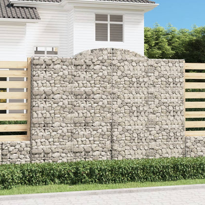 Gabionen Mit Hochbogen 3 Stk. 300X50X220/240Cm Verzinktes Eisen