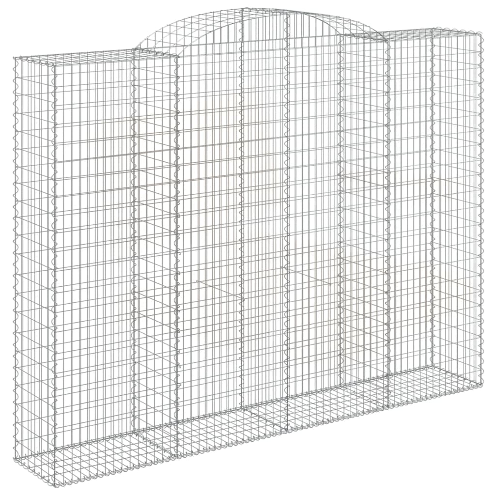 Gabionen Mit Hochbogen 7 Stk. 300X50X220/240Cm Verzinktes Eisen