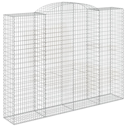 Gabionen Mit Hochbogen 7 Stk. 300X50X220/240Cm Verzinktes Eisen