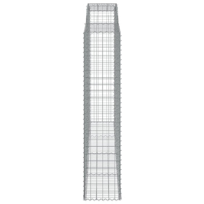 Gabionen Mit Hochbogen 7 Stk. 300X50X220/240Cm Verzinktes Eisen