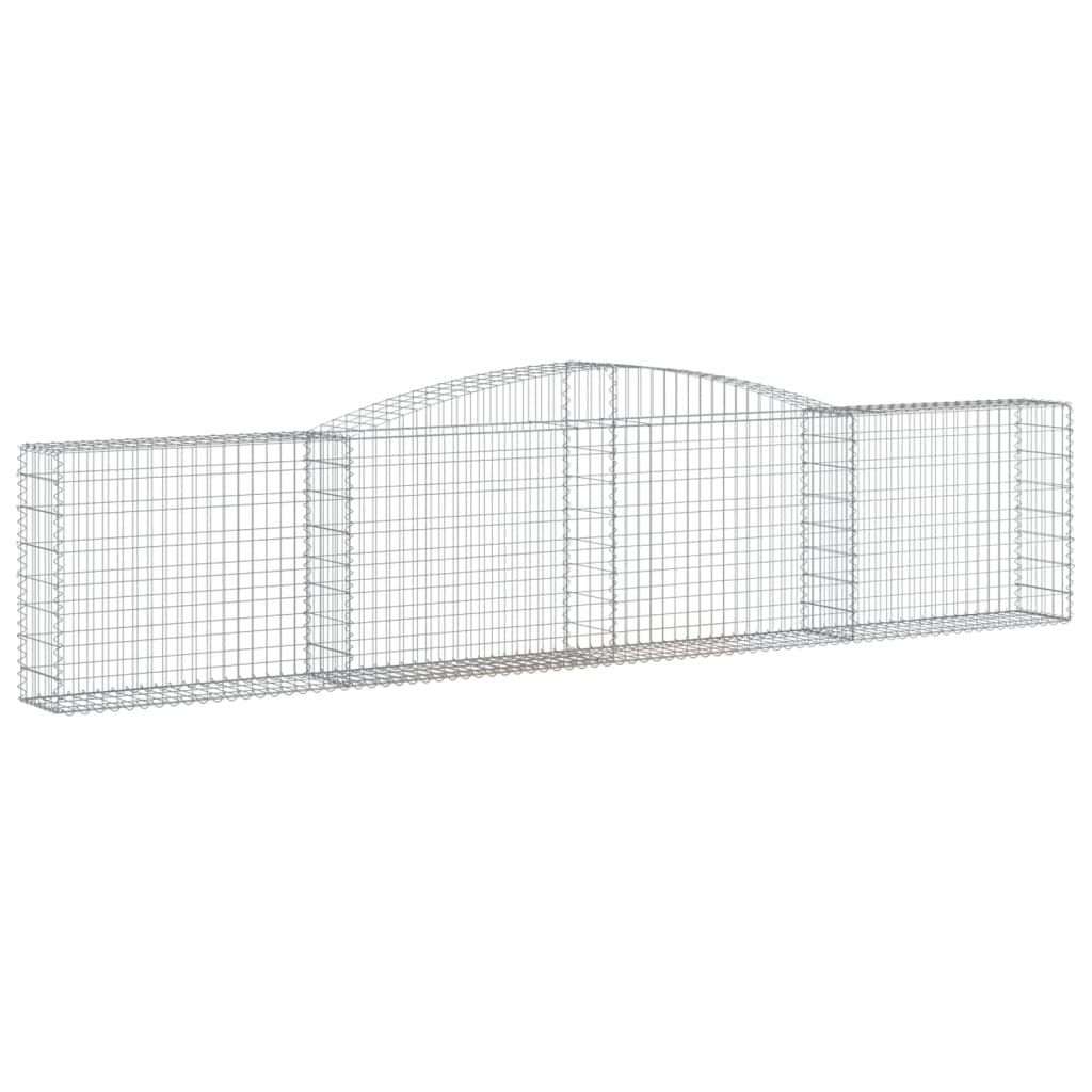 Gabionen Mit Hochbogen 3 Stk. 400X30X80/100Cm Verzinktes Eisen