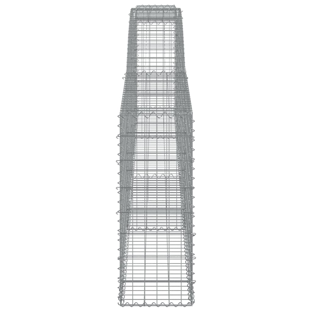 Gabionen Mit Hochbogen 4 Stk. 400X30X80/100Cm Verzinktes Eisen