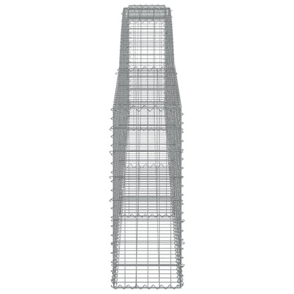 Gabionen Mit Hochbogen 4 Stk. 400X30X80/100Cm Verzinktes Eisen