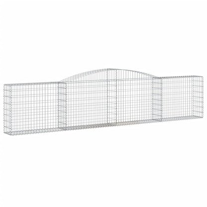 Gabionen Mit Hochbogen 15 Stk. 400X30X80/100Cm Verzinktes Eisen