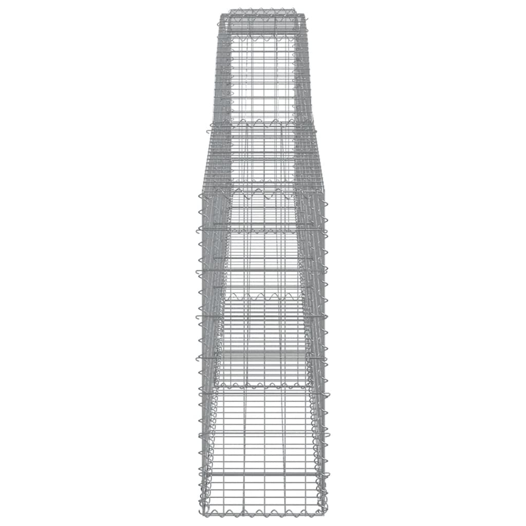 Gabionen Mit Hochbogen 15 Stk. 400X30X80/100Cm Verzinktes Eisen