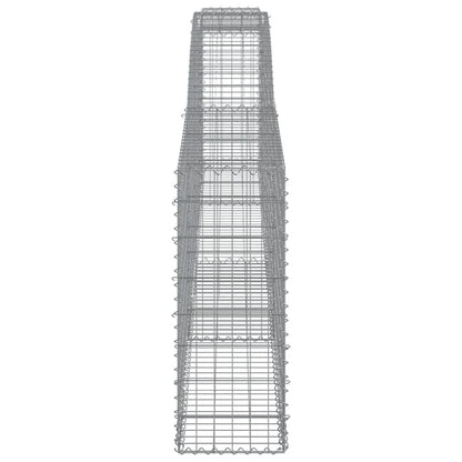 Gabionen Mit Hochbogen 15 Stk. 400X30X80/100Cm Verzinktes Eisen