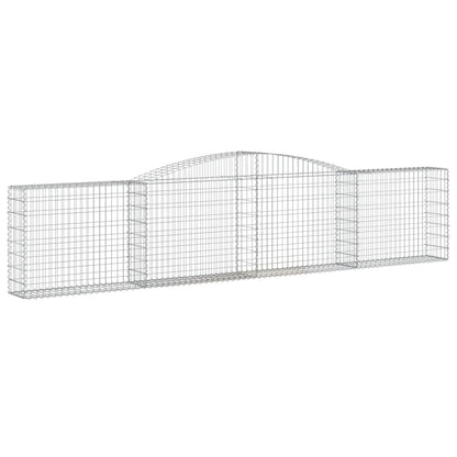 Gabionen Mit Hochbogen 25 Stk. 400X30X80/100Cm Verzinktes Eisen