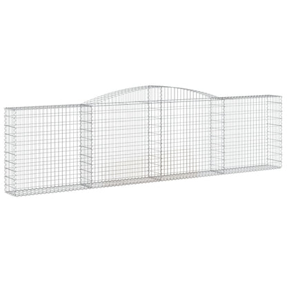 Gabionen Mit Hochbogen 20Stk. 400X30X100/120Cm Verzinktes Eisen