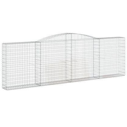 Gabionen Mit Hochbogen 6 Stk. 400X30X120/140Cm Verzinktes Eisen