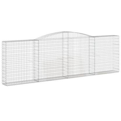 Gabionen Mit Hochbogen 8 Stk. 400X30X120/140Cm Verzinktes Eisen