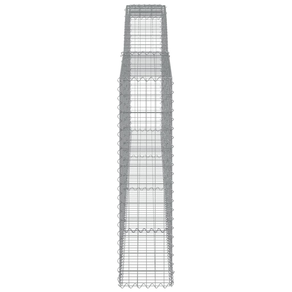 Gabionen Mit Hochbogen 9 Stk. 400X30X120/140Cm Verzinktes Eisen