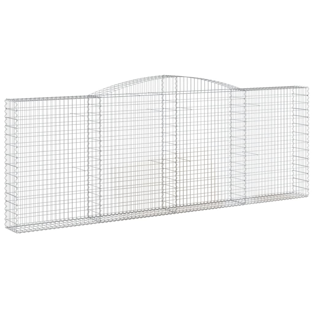 Gabionen Mit Hochbogen 2 Stk. 400X30X140/160Cm Verzinktes Eisen
