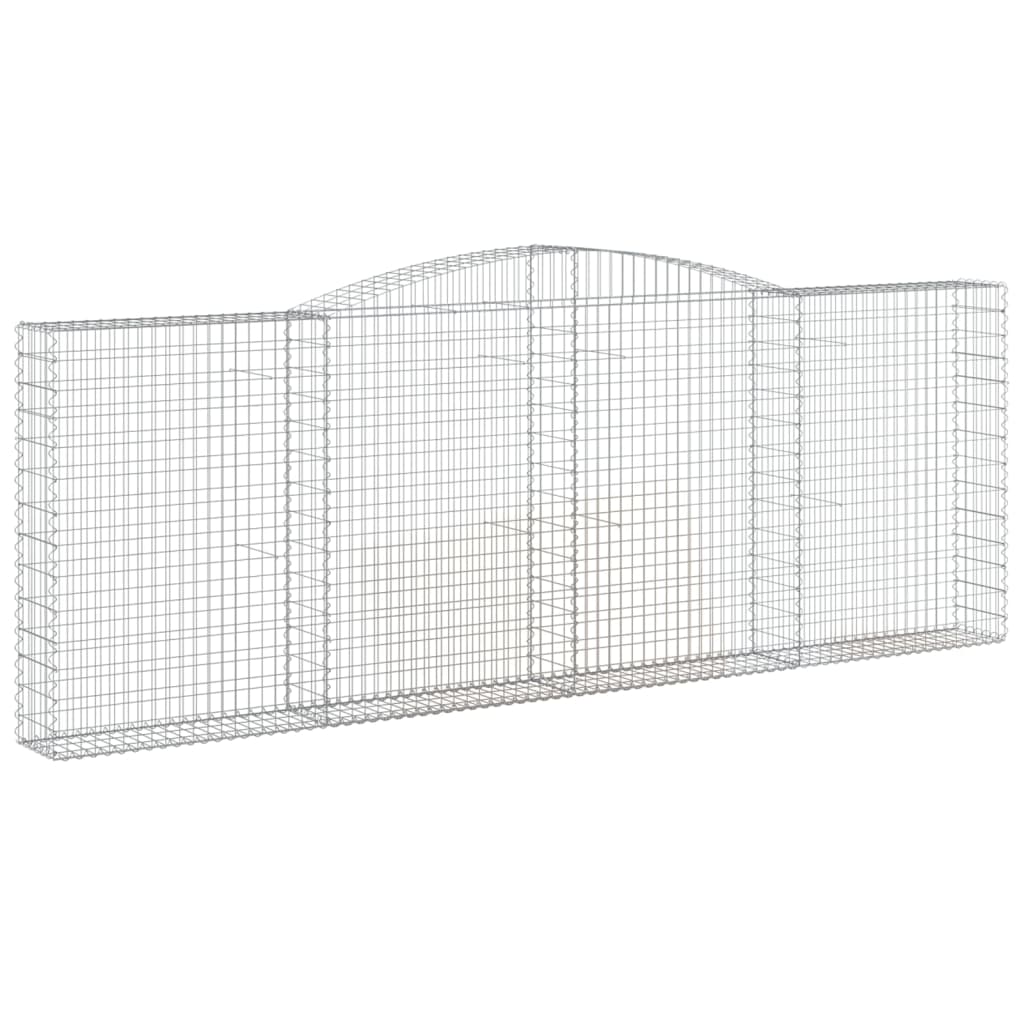 Gabionen Mit Hochbogen 4 Stk. 400X30X140/160Cm Verzinktes Eisen