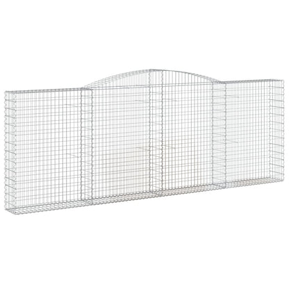 Gabionen Mit Hochbogen 5 Stk. 400X30X140/160Cm Verzinktes Eisen