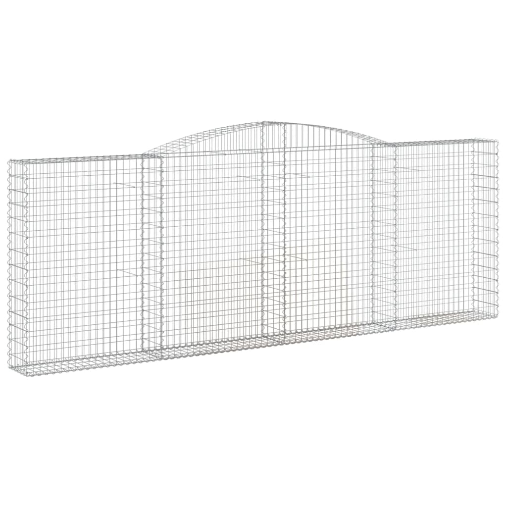 Gabionen Mit Hochbogen 10Stk. 400X30X140/160Cm Verzinktes Eisen