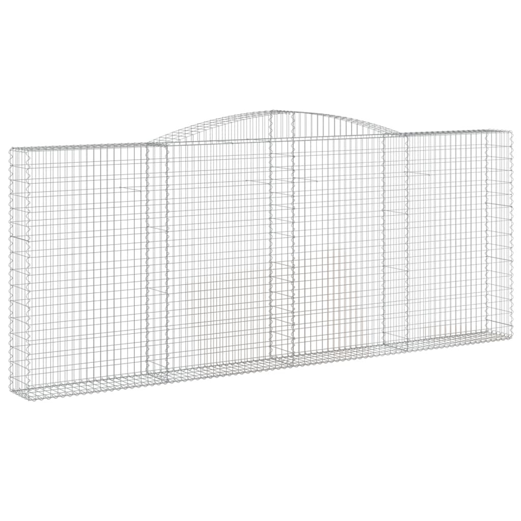 Gabionen Mit Hochbogen 9 Stk. 400X30X160/180Cm Verzinktes Eisen