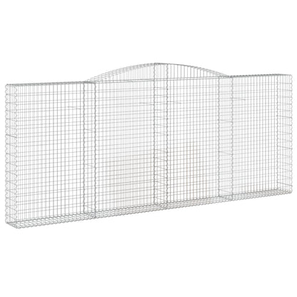Gabionen Mit Hochbogen 9 Stk. 400X30X160/180Cm Verzinktes Eisen