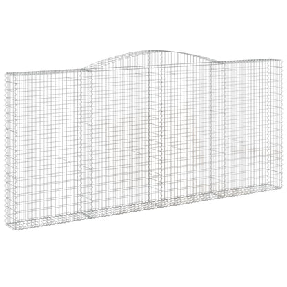 Gabionen Mit Hochbogen 2 Stk. 400X30X180/200Cm Verzinktes Eisen