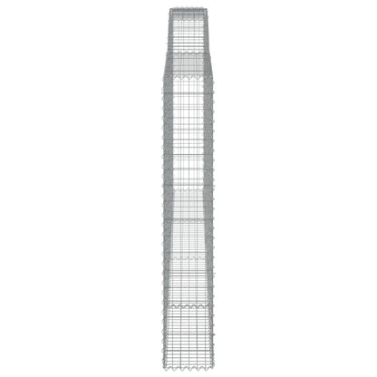 Gabionen Mit Hochbogen 4 Stk. 400X30X180/200Cm Verzinktes Eisen