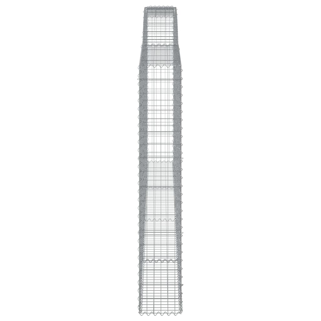 Gabionen Mit Hochbogen 6 Stk. 400X30X180/200Cm Verzinktes Eisen