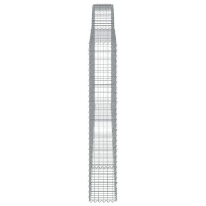 Gabionen Mit Hochbogen 8 Stk. 400X30X180/200Cm Verzinktes Eisen