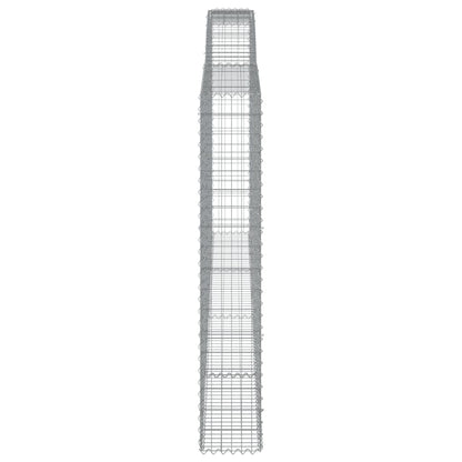 Gabionen Mit Hochbogen 15Stk. 400X30X180/200Cm Verzinktes Eisen
