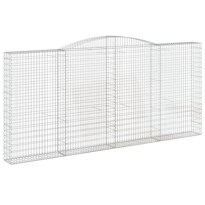Gabionen Mit Hochbogen 25Stk. 400X30X180/200Cm Verzinktes Eisen