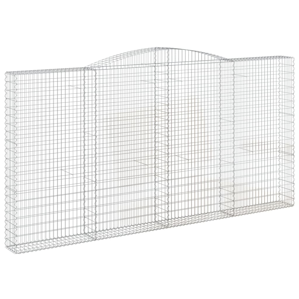 Gabionen Mit Hochbogen 2 Stk. 400X30X200/220Cm Verzinktes Eisen