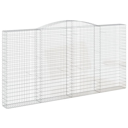 Gabionen Mit Hochbogen 2 Stk. 400X30X200/220Cm Verzinktes Eisen