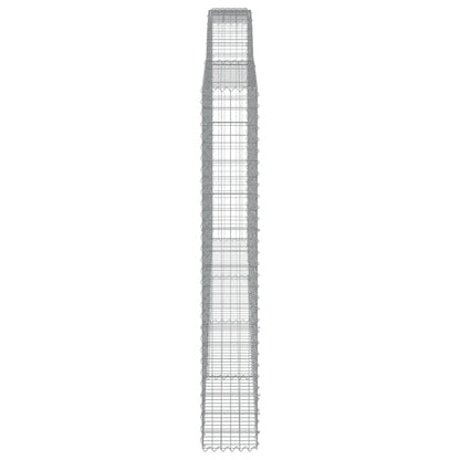 Gabionen Mit Hochbogen 2 Stk. 400X30X200/220Cm Verzinktes Eisen