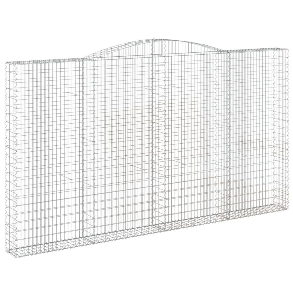 Gabionen Mit Hochbogen 3 Stk. 400X30X220/240Cm Verzinktes Eisen