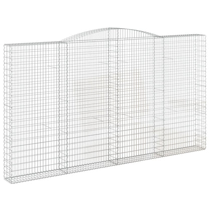 Gabionen Mit Hochbogen 3 Stk. 400X30X220/240Cm Verzinktes Eisen