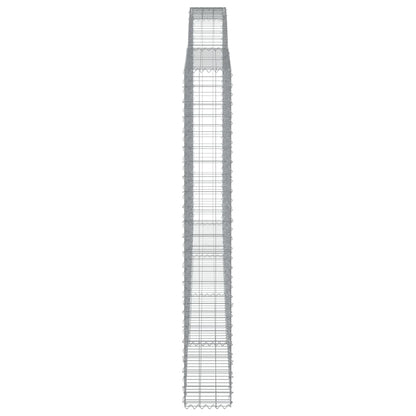Gabionen Mit Hochbogen 3 Stk. 400X30X220/240Cm Verzinktes Eisen