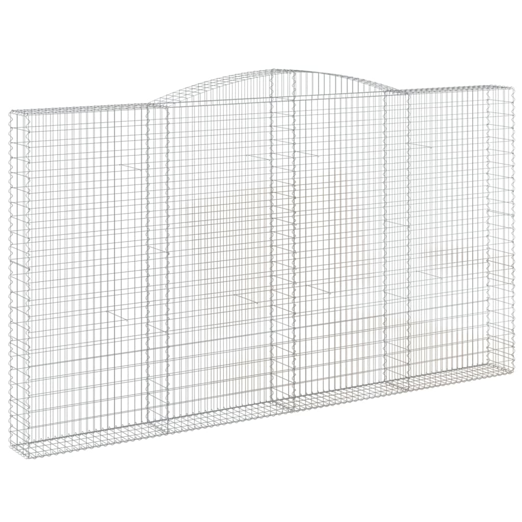 Gabionen Mit Hochbogen 9 Stk. 400X30X220/240Cm Verzinktes Eisen