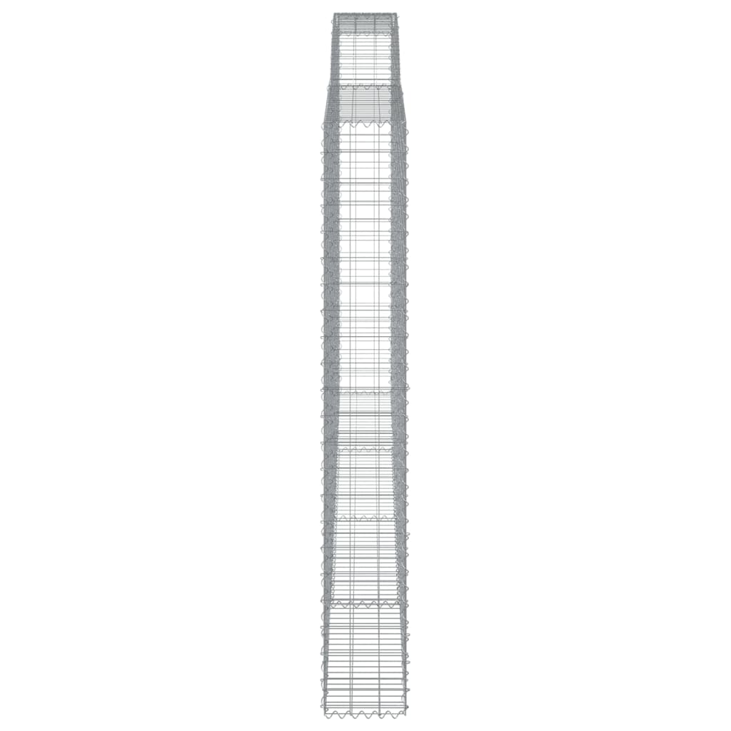 Gabionen Mit Hochbogen 15Stk. 400X30X220/240Cm Verzinktes Eisen