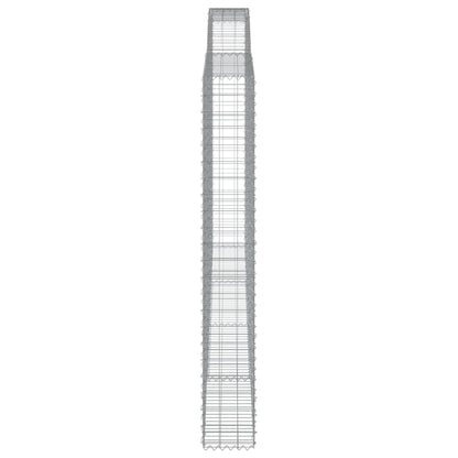 Gabionen Mit Hochbogen 25Stk. 400X30X220/240Cm Verzinktes Eisen
