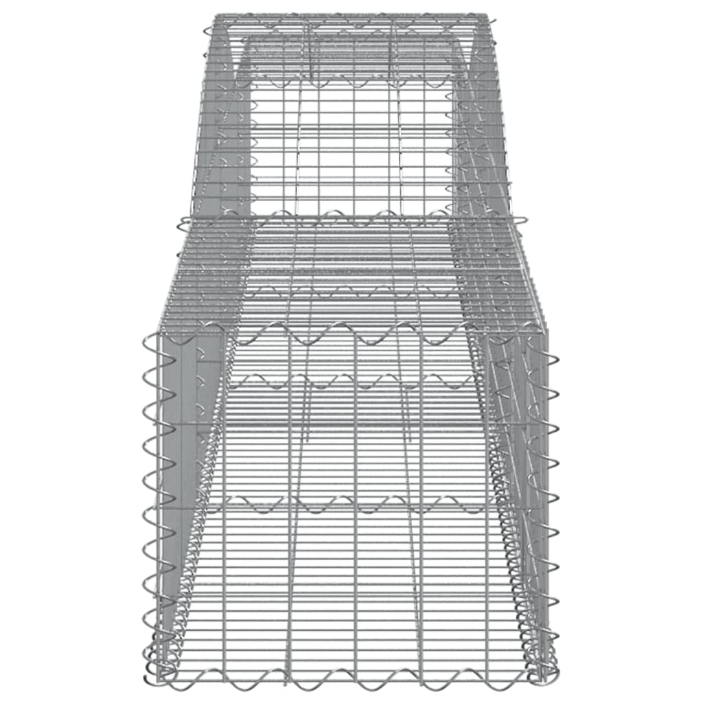 Gabionen Mit Hochbogen 3 Stk. 400X50X40/60Cm Verzinktes Eisen