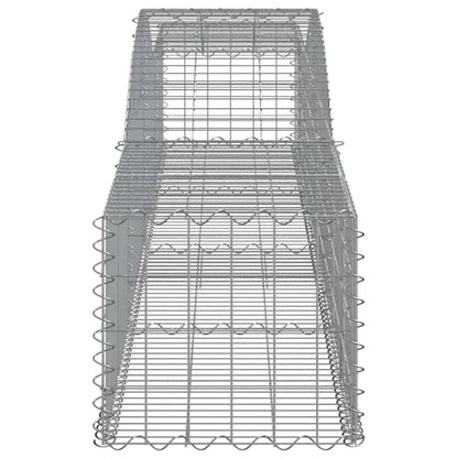 Gabionen Mit Hochbogen 4 Stk. 400X50X40/60Cm Verzinktes Eisen