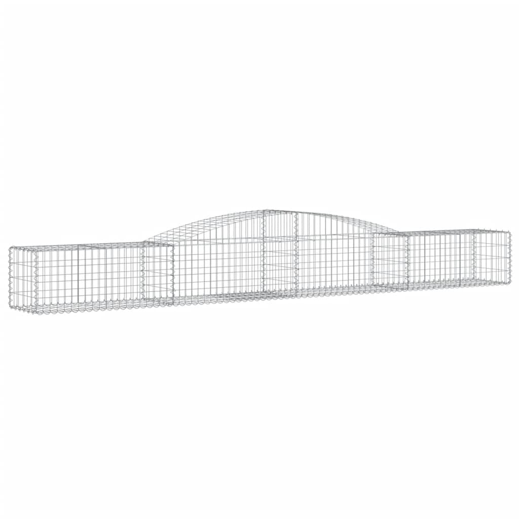 Gabionen Mit Hochbogen 5 Stk. 400X50X40/60Cm Verzinktes Eisen