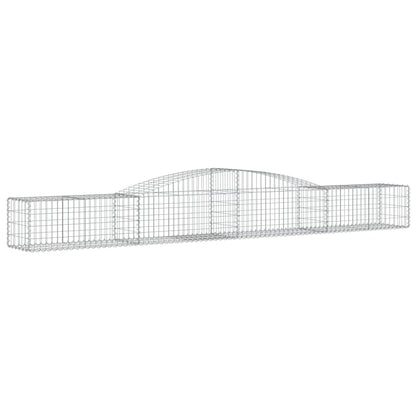 Gabionen Mit Hochbogen 9 Stk. 400X50X40/60Cm Verzinktes Eisen
