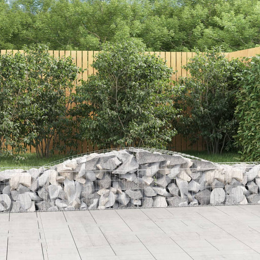 Gabionen Mit Hochbogen 20 Stk. 400X50X40/60Cm Verzinktes Eisen