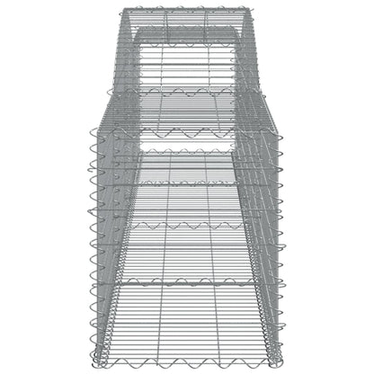 Gabionen Mit Hochbogen 3 Stk. 400X50X60/80Cm Verzinktes Eisen