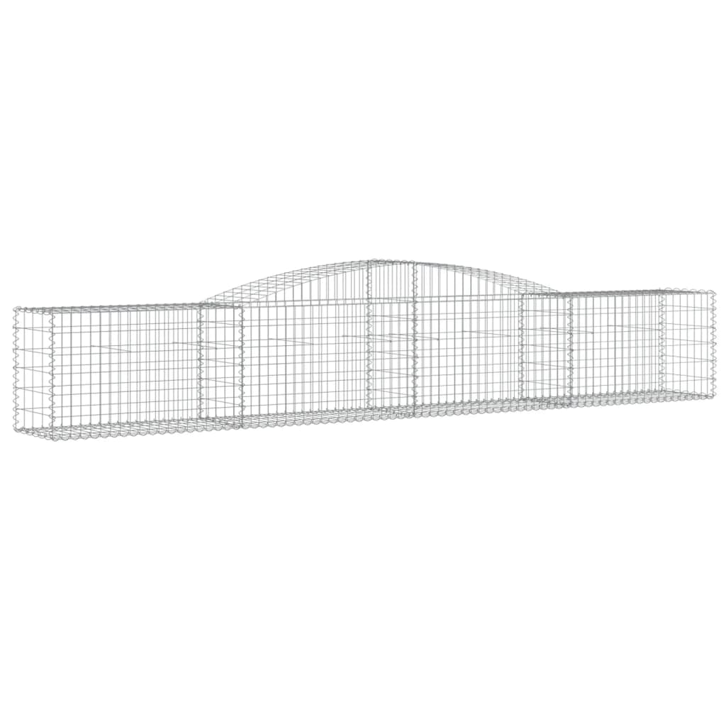 Gabionen Mit Hochbogen 4 Stk. 400X50X60/80Cm Verzinktes Eisen